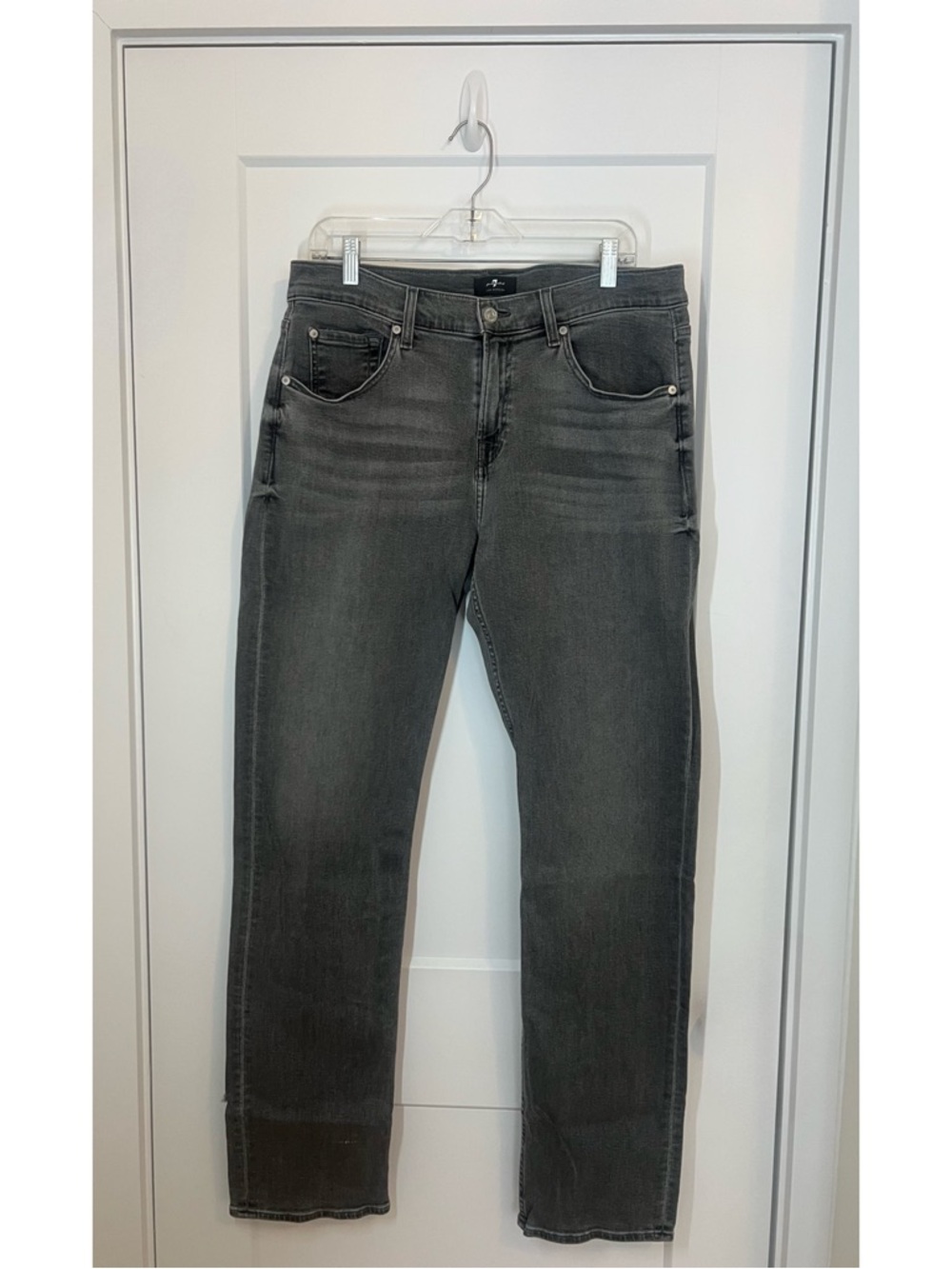 7 For All Mankind Wolf Grey Stretch Skinny Denim